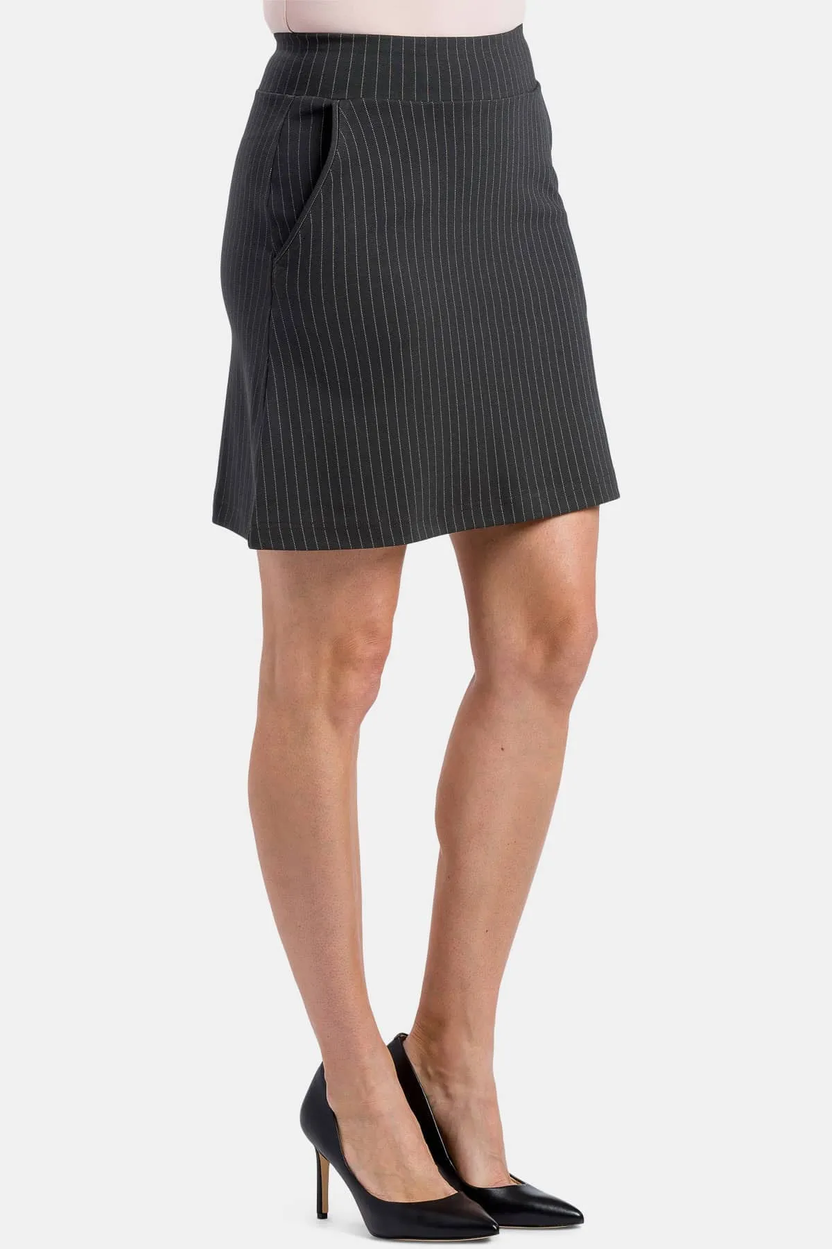 Women's Ponte Knit A-Line Skirt with Pockets