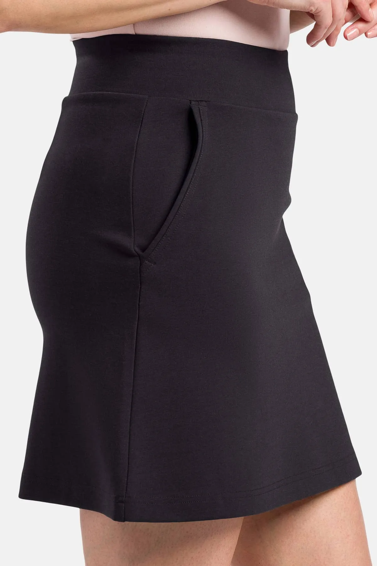 Women's Ponte Knit A-Line Skirt with Pockets