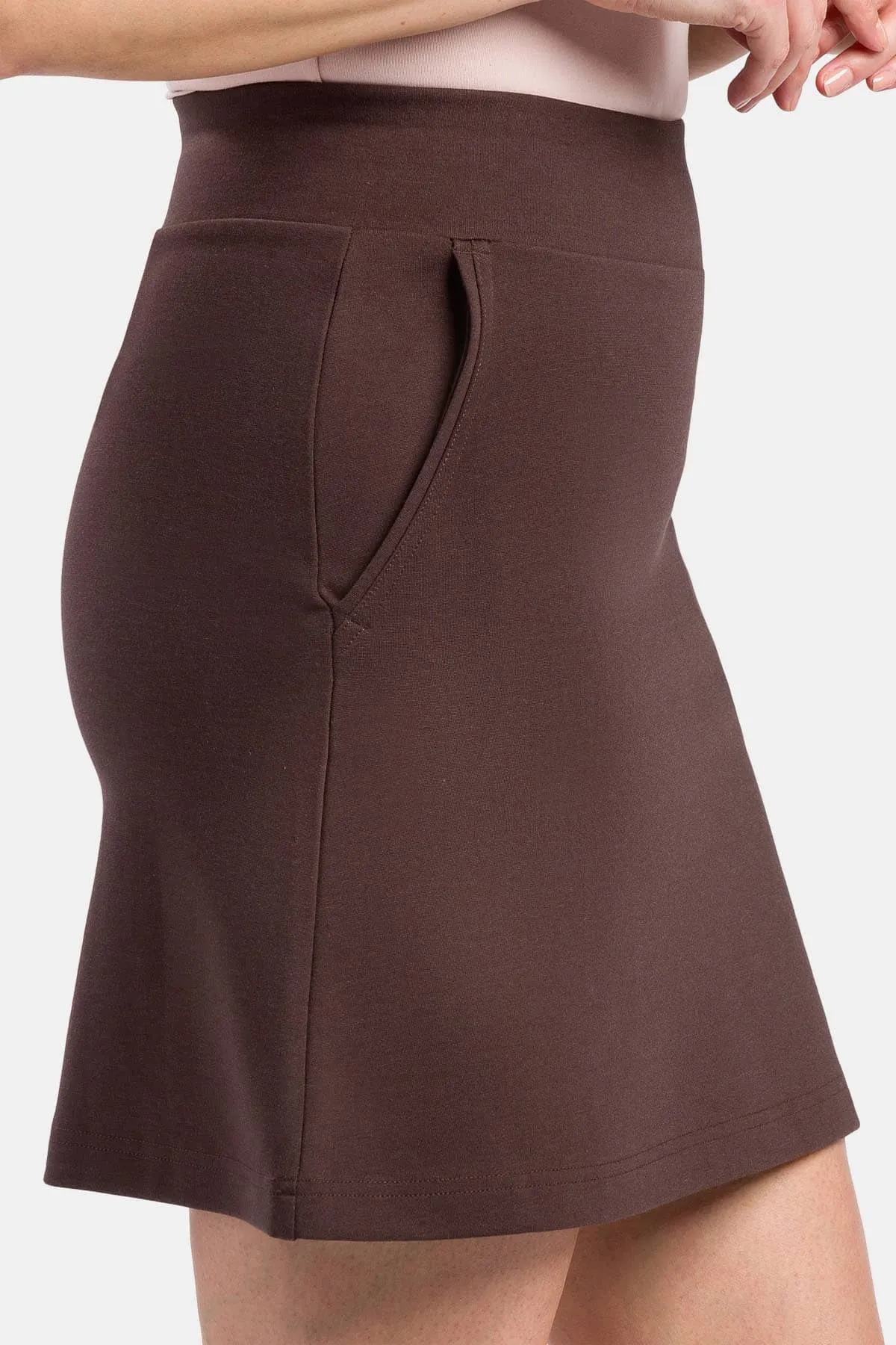 Women's Ponte Knit A-Line Skirt with Pockets