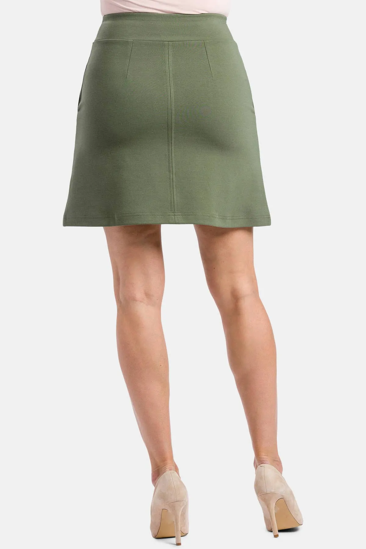 Women's Ponte Knit A-Line Skirt with Pockets