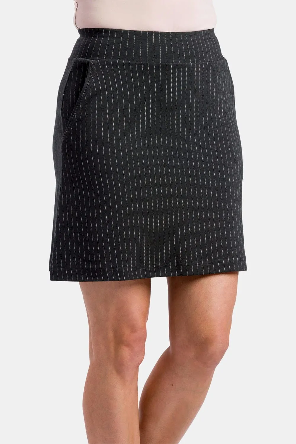 Women's Ponte Knit A-Line Skirt with Pockets